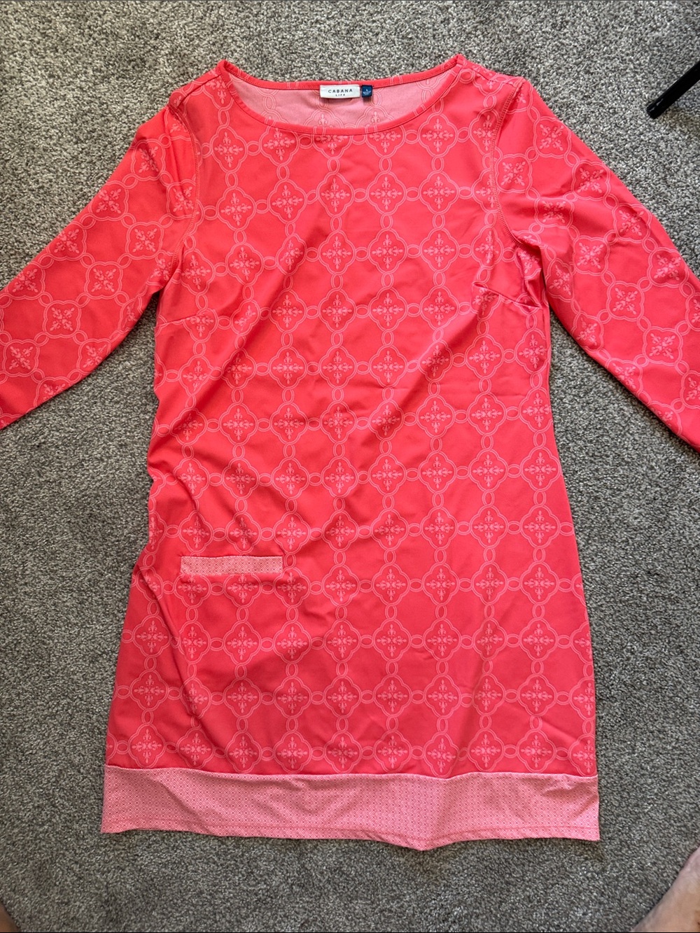 Cabana Life Coral Pink Long-Sleeve Shift Dress